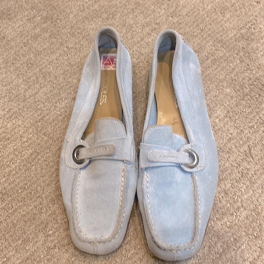 Light blue suede driving  mocs . Very gently used